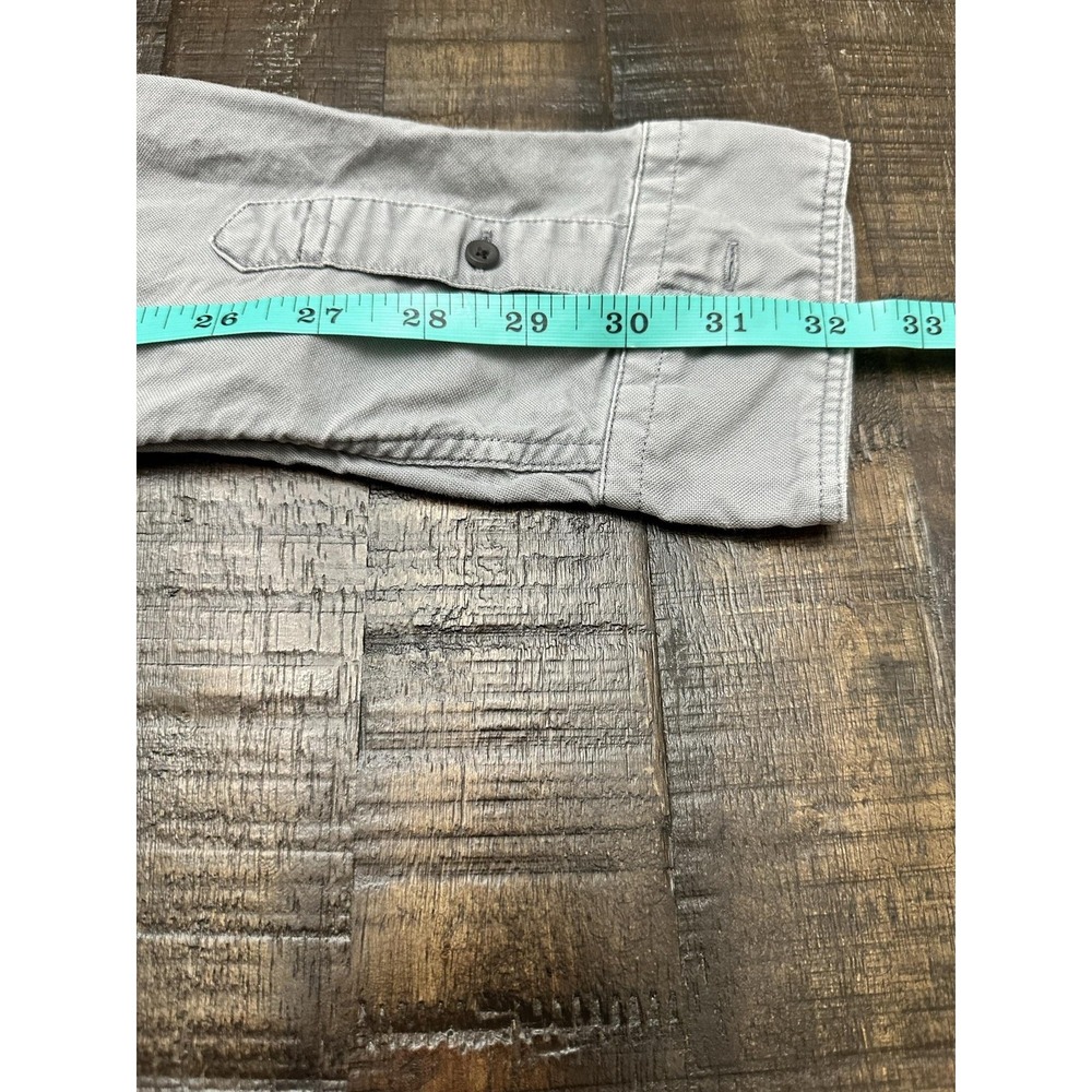 AllSaints Mens Gray Solid Long Sleeve Button Up Cotton Logo Shirt Large - Picture 6 of 12